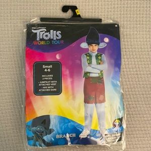 Trolls World Tour Branch Costume, Size Small (4-6)